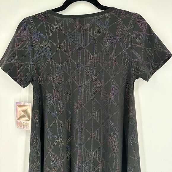 NWT Lularoe Black & Embellished Rainbow Color Carlie Dress XXS holographic - Picture 5 of 12